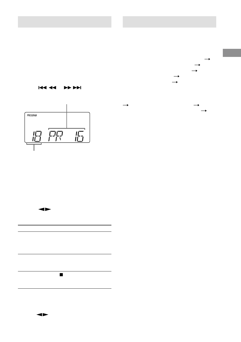 Programing the cd tracks — program play, Using the cd display, Programing the cd tracks | Sony CMT-EP50 User Manual | Page 9 / 24