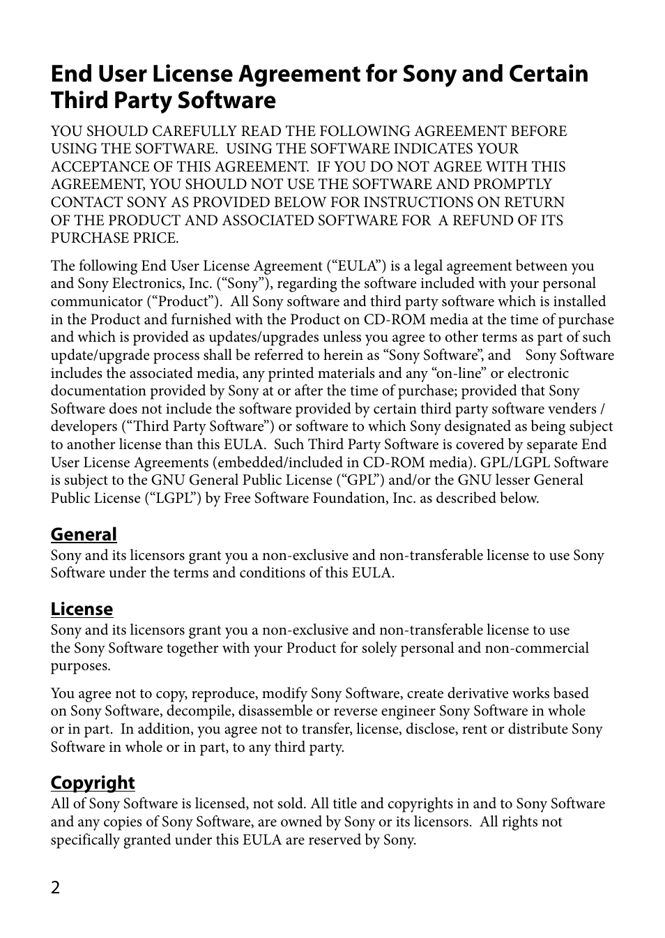 Sony COM-2BLACK User Manual | Page 2 / 24