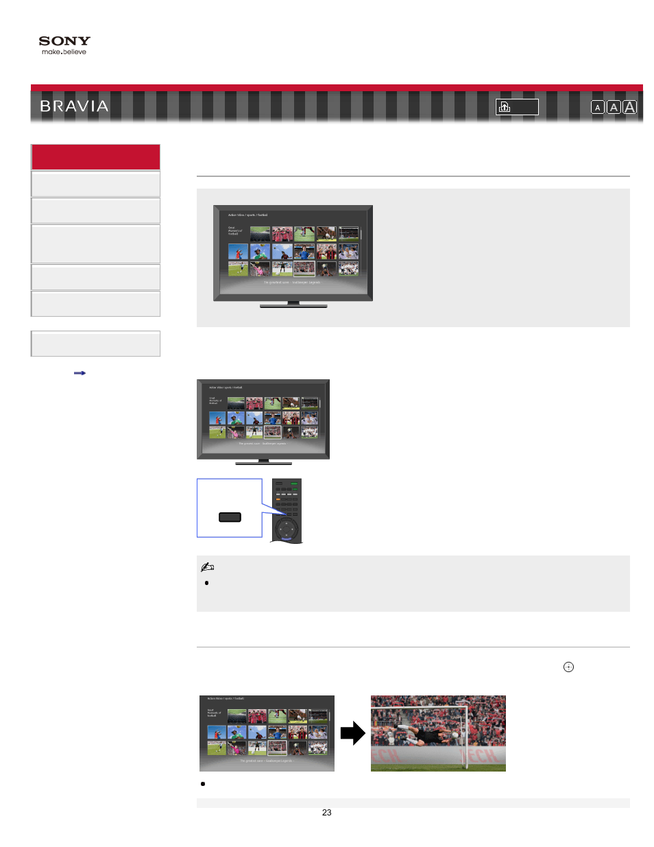 Bravia” internet video, Internet video | Sony KDL-60NX810 User Manual | Page 23 / 157