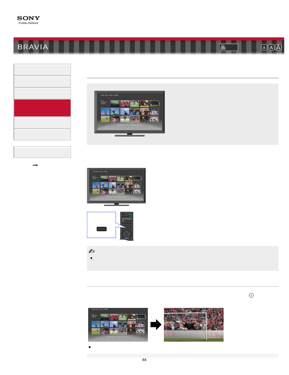 Bravia” internet video | Sony KDL-60NX810 User Manual | Page 64 / 157