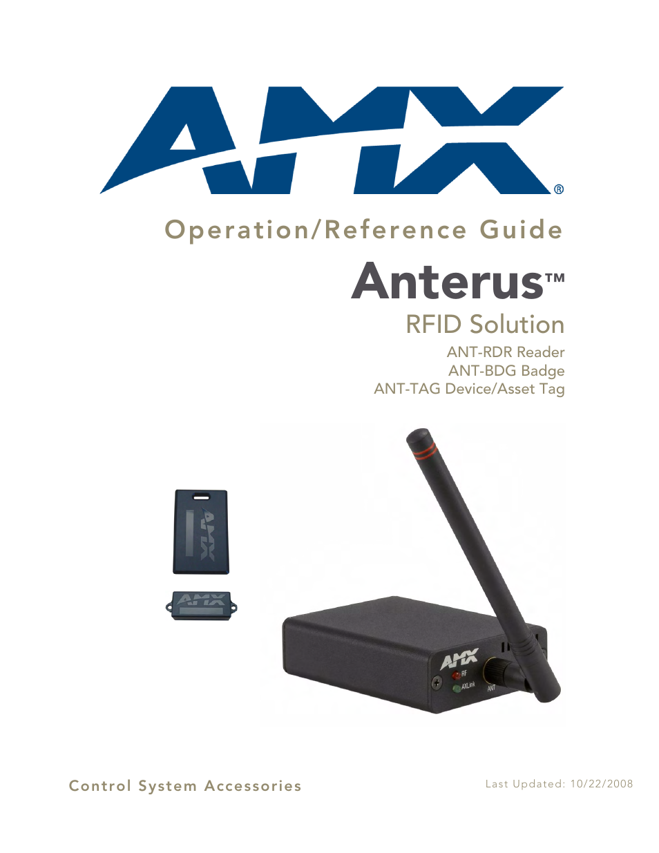 AMX Control System Accessories Anterus User Manual | 38 pages