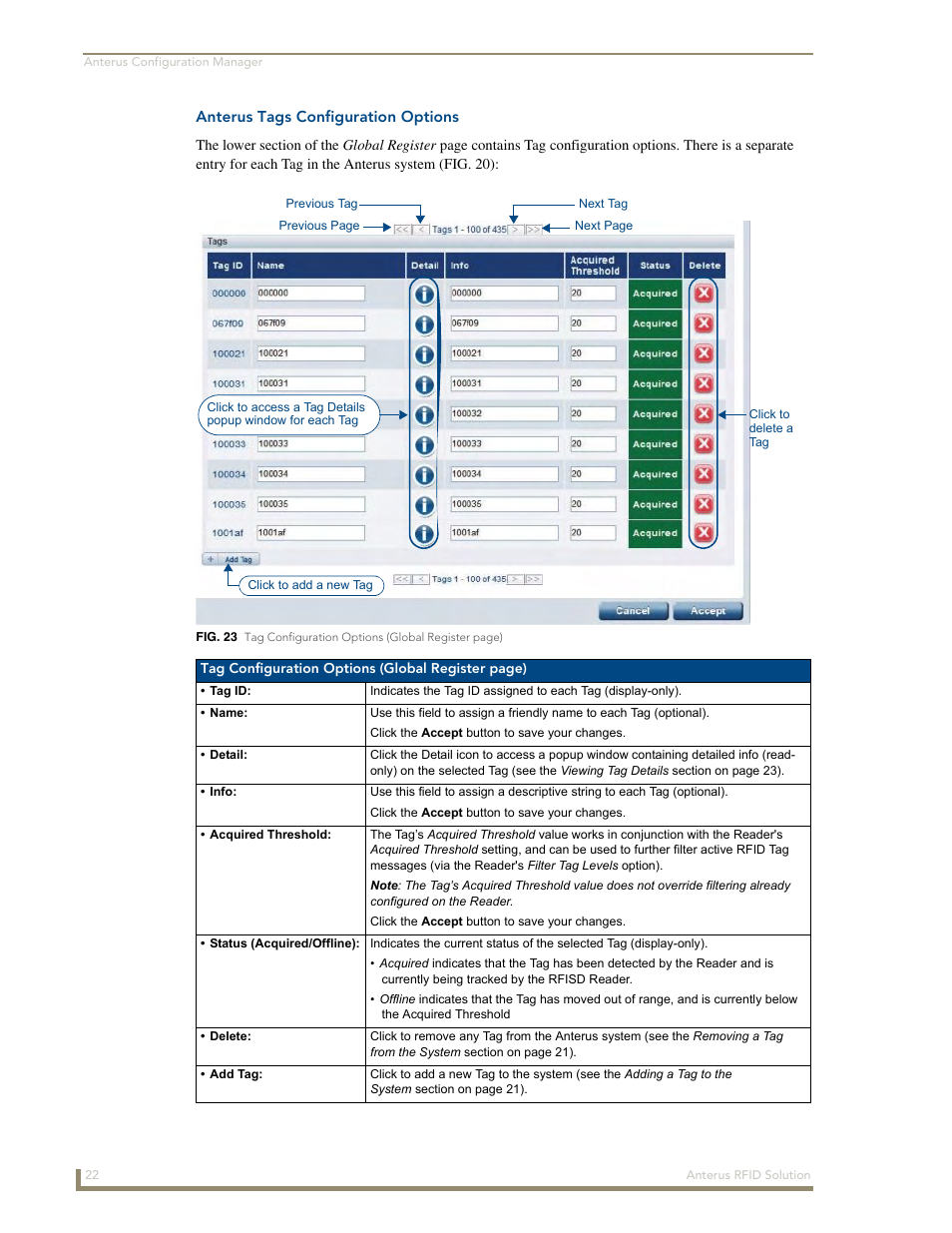 Anterus tags configuration options | AMX Control System Accessories Anterus User Manual | Page 26 / 38