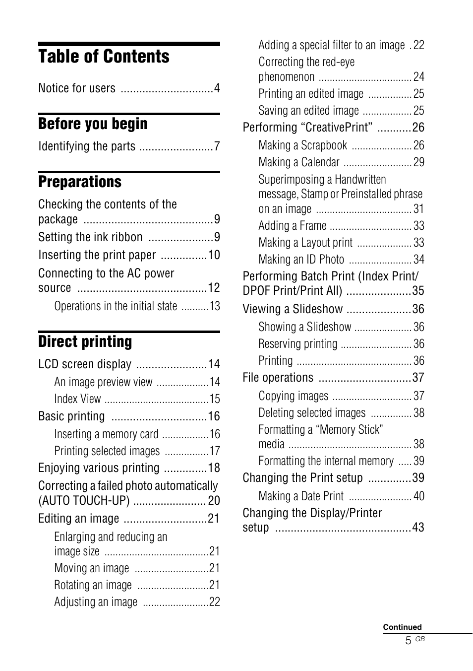 Sony DPP-FP97 User Manual | Page 5 / 88