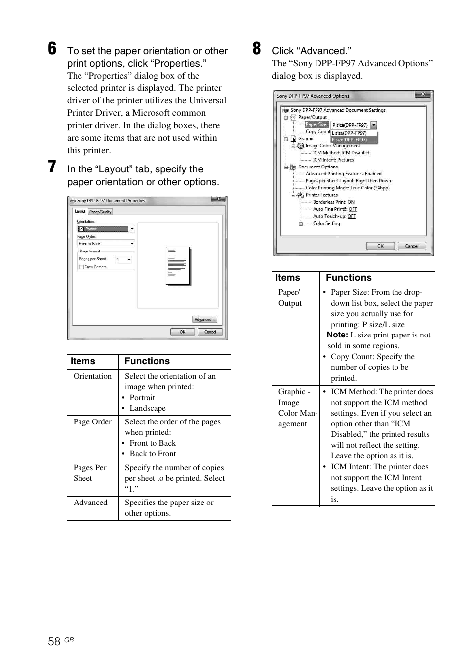 Sony DPP-FP97 User Manual | Page 58 / 88