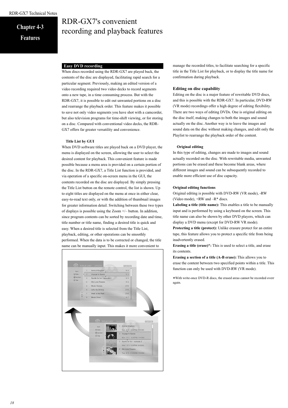 Chapter 4-3 features | Sony RDR-GX7 User Manual | Page 18 / 34