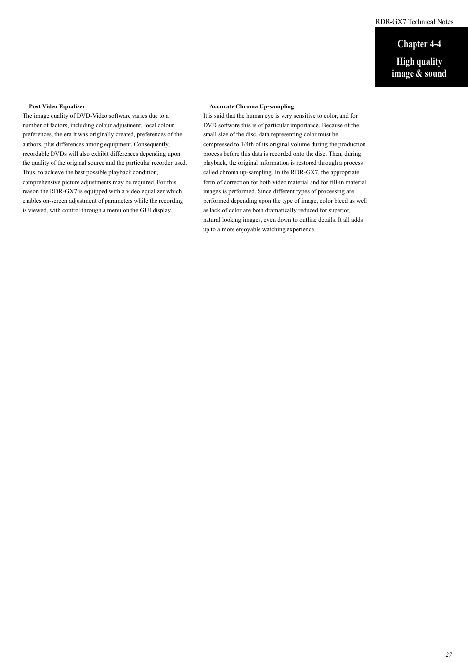 Chapter 4-4 high quality image & sound | Sony RDR-GX7 User Manual | Page 27 / 34