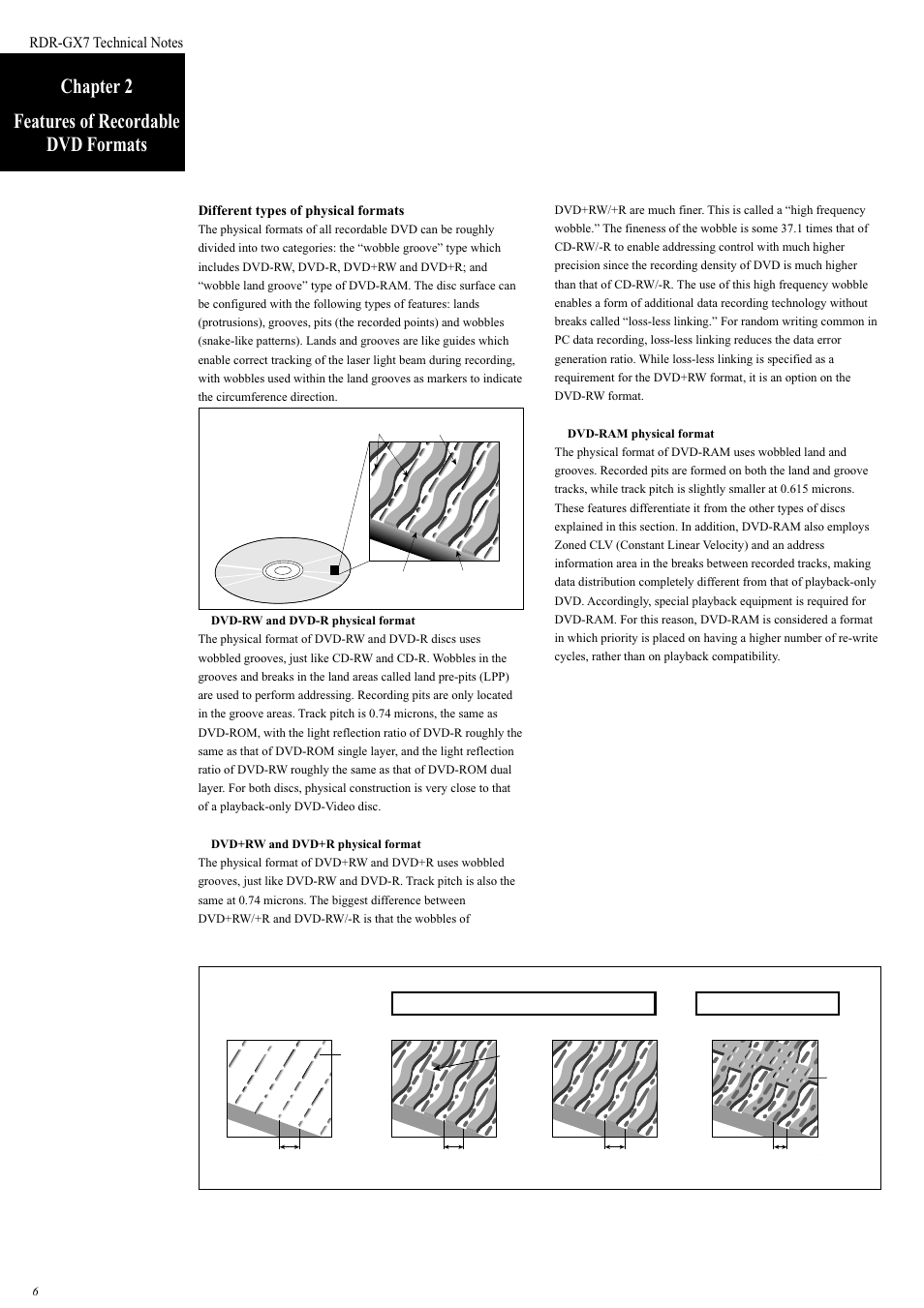 Chapter 2 features of recordable dvd formats | Sony RDR-GX7 User Manual | Page 6 / 34