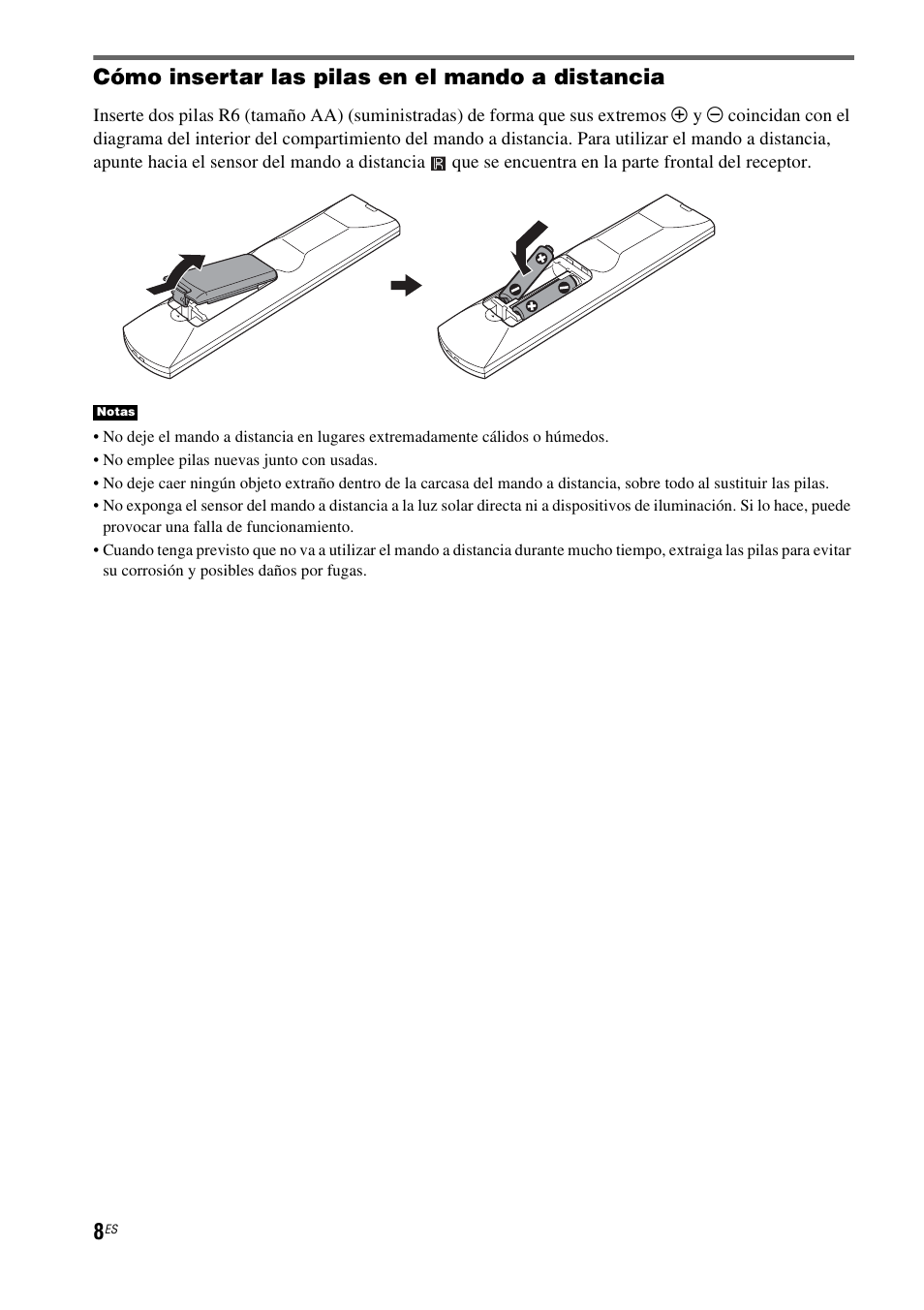 Cómo insertar las pilas en el mando a distancia | Sony HT-CT550W User Manual | Page 102 / 142