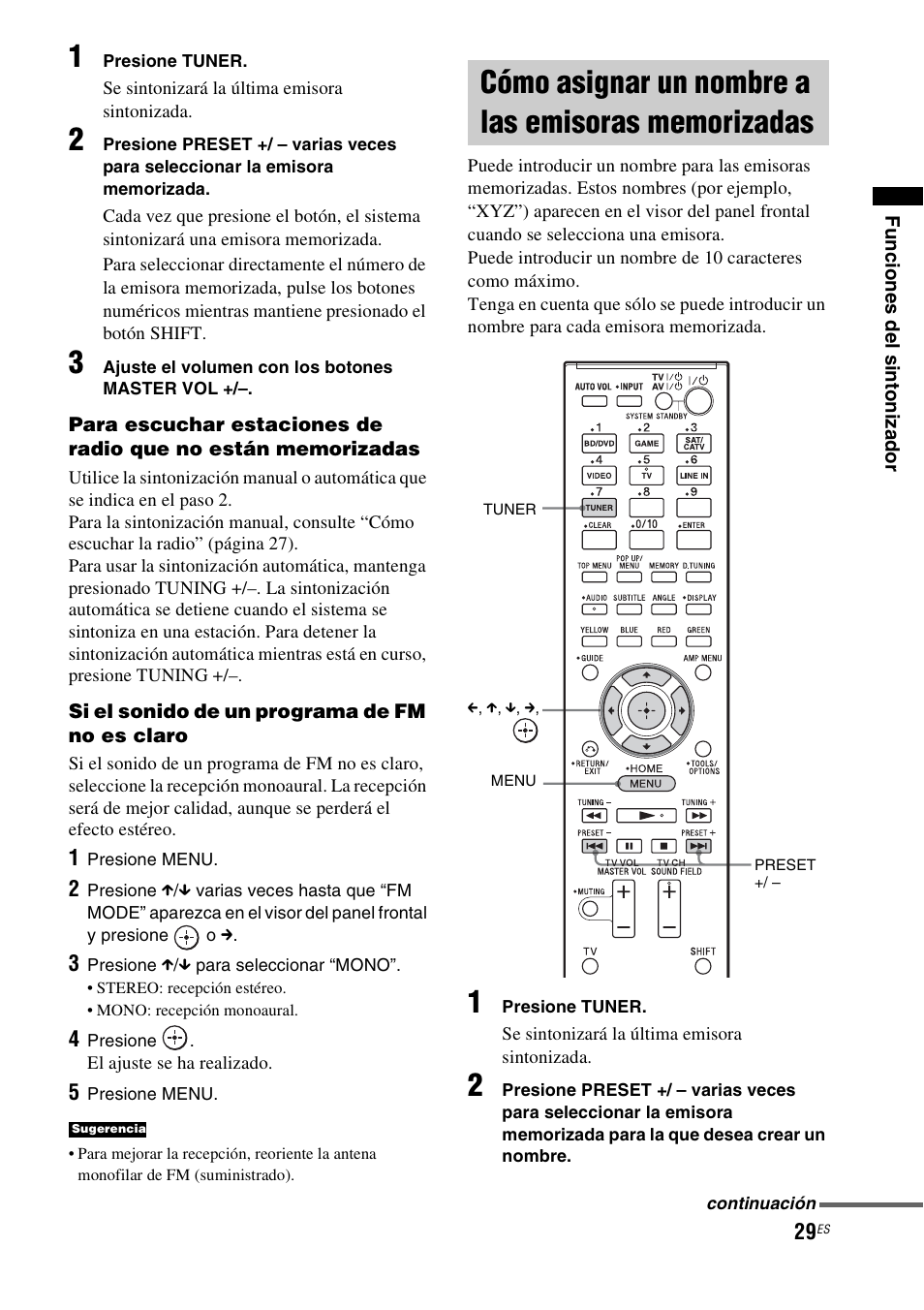 Cómo asignar un nombre a las emisoras memorizadas, Cómo asignar un nombre a las emisoras, Memorizadas | Sony HT-CT550W User Manual | Page 123 / 142