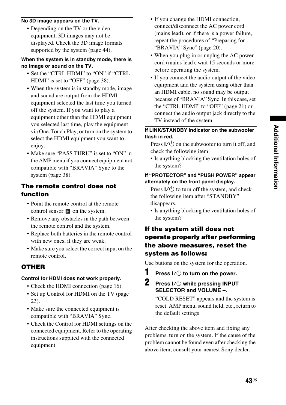 Sony HT-CT550W User Manual | Page 43 / 142