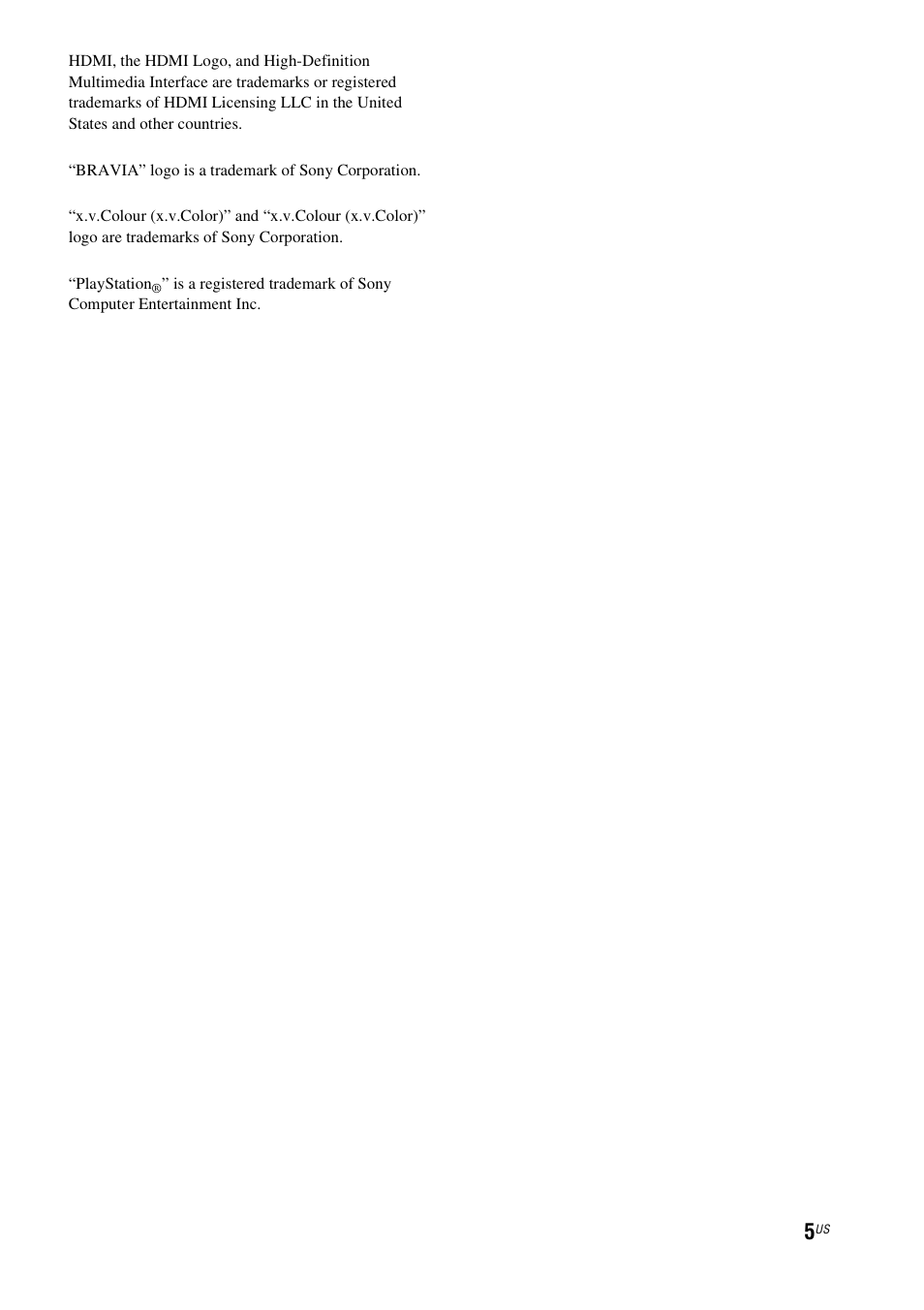 Sony HT-CT550W User Manual | Page 5 / 142