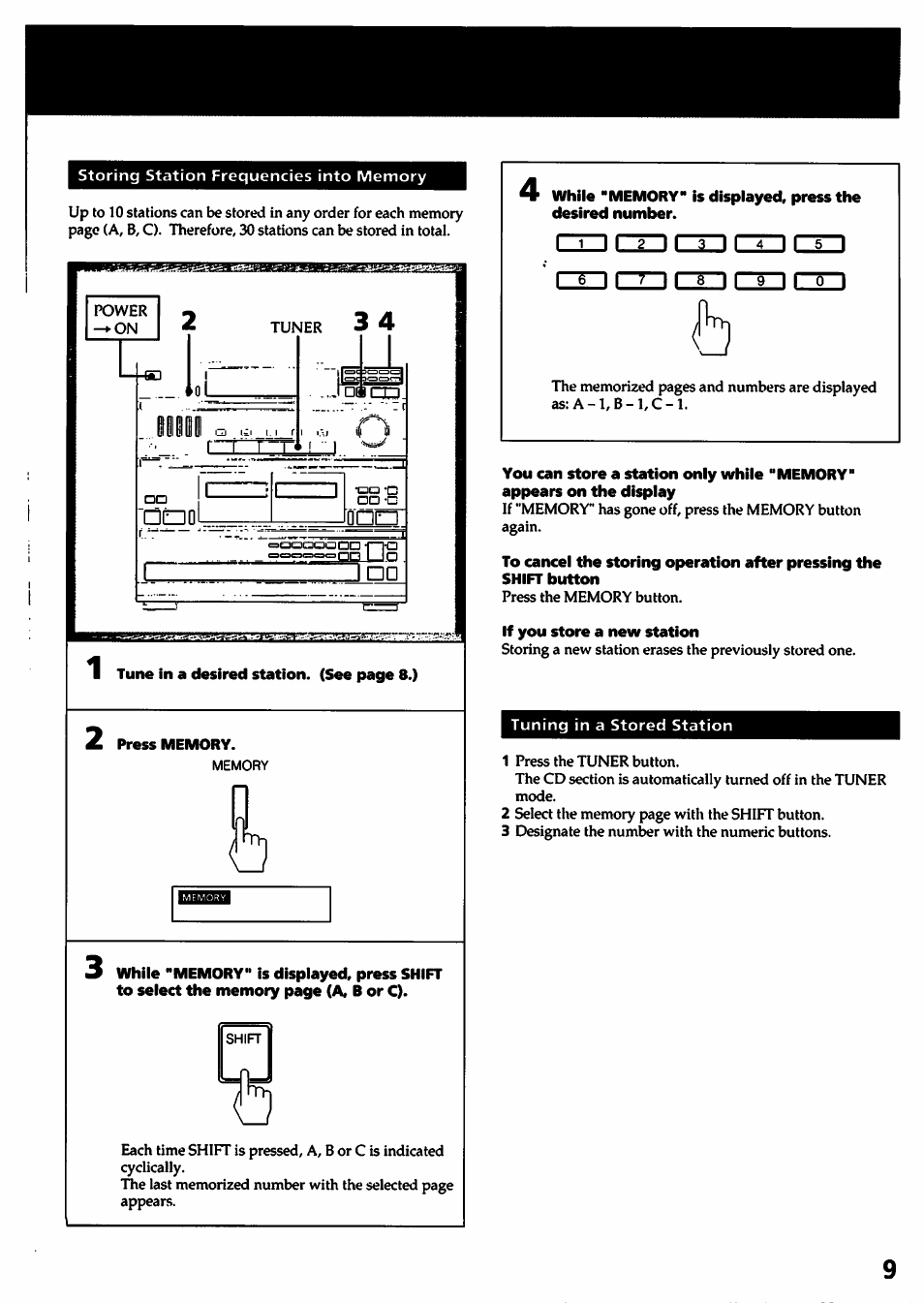If you store a new station | Sony HCD-241 User Manual | Page 9 / 24