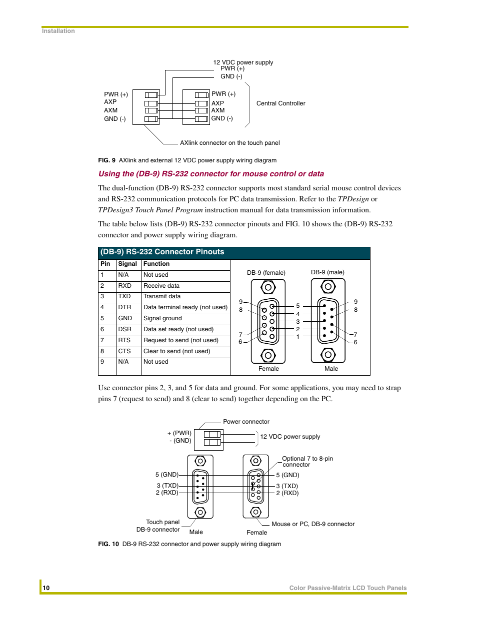 N in fig. 9 | AMX 8.5" Color Passive LCD Touch Panels User Manual | Page 14 / 52