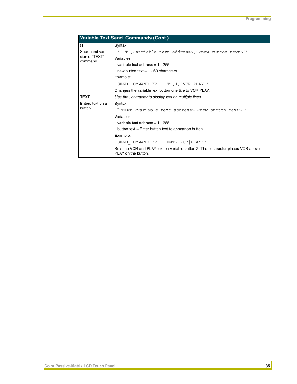 AMX 8.5" Color Passive LCD Touch Panels User Manual | Page 39 / 52