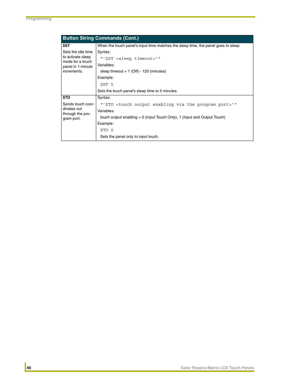 AMX 8.5" Color Passive LCD Touch Panels User Manual | Page 44 / 52