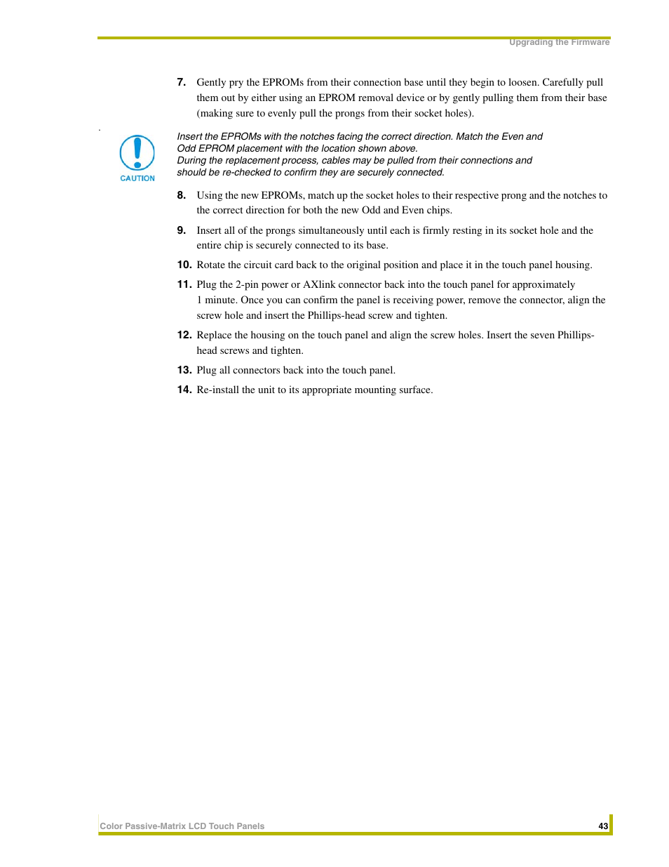 AMX 8.5" Color Passive LCD Touch Panels User Manual | Page 47 / 52