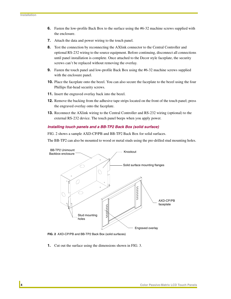 AMX 8.5" Color Passive LCD Touch Panels User Manual | Page 8 / 52