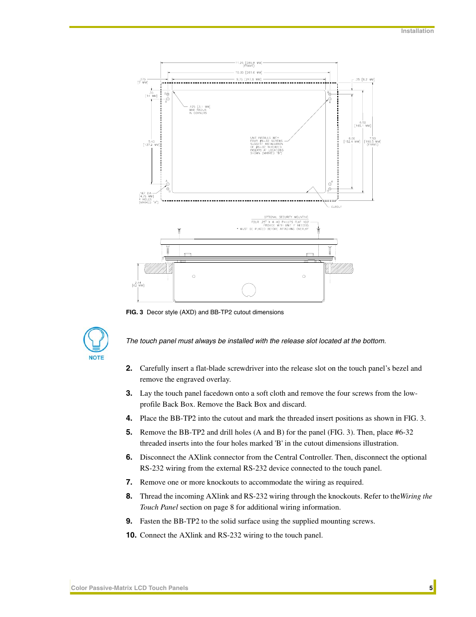 AMX 8.5" Color Passive LCD Touch Panels User Manual | Page 9 / 52