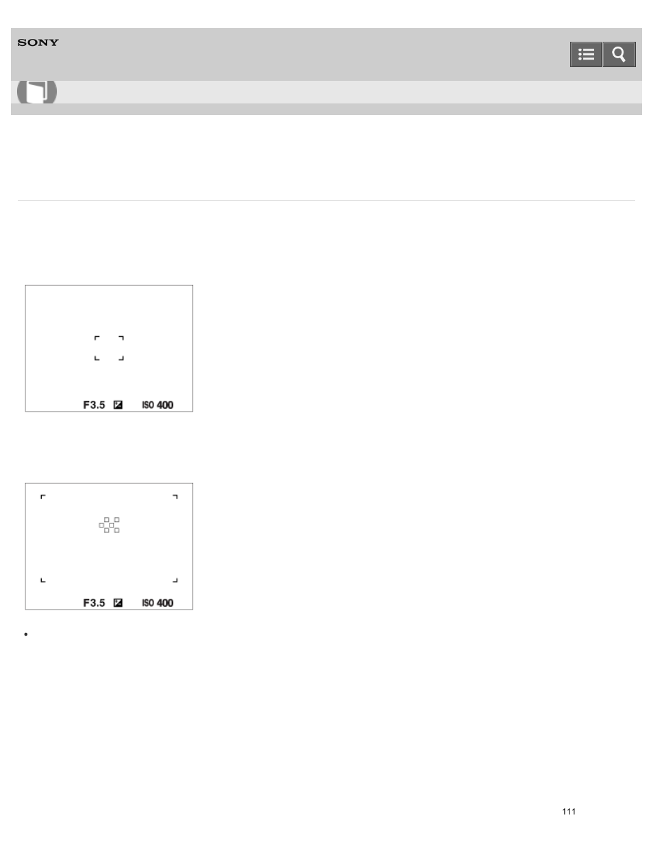 List of focus range finder frames, Help guide | Sony ILCE-6000 User Manual | Page 116 / 458