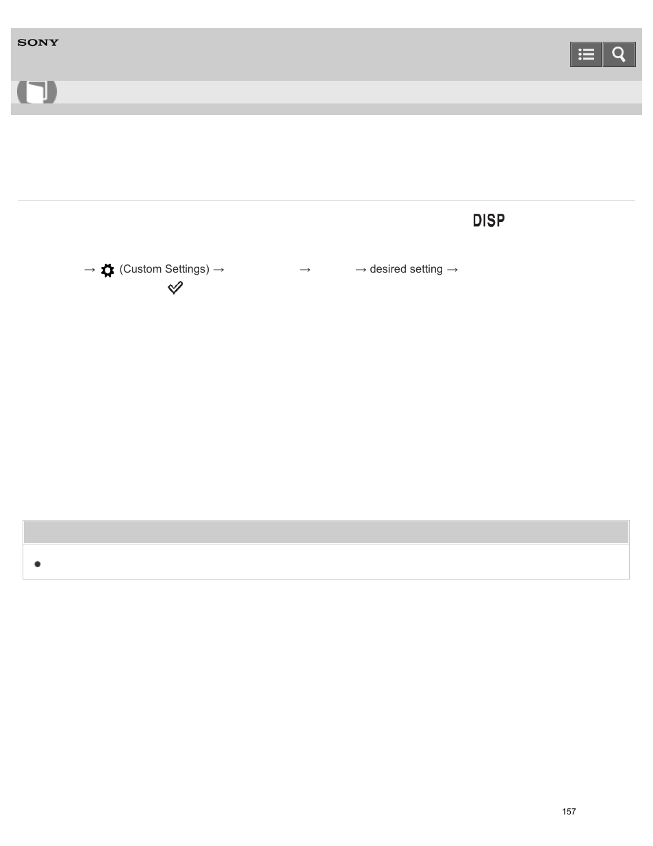 Disp button (finder), Help guide | Sony ILCE-6000 User Manual | Page 162 / 458