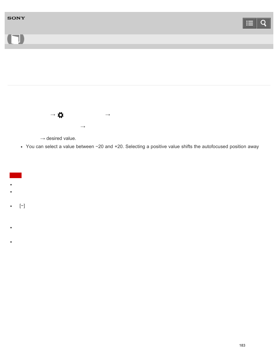 Af micro adj, Help guide | Sony ILCE-6000 User Manual | Page 188 / 458