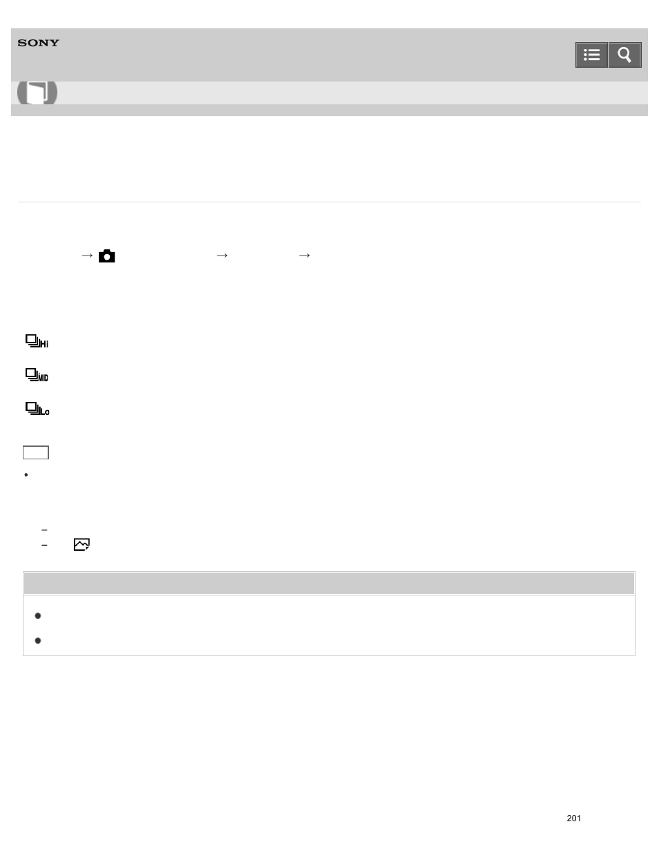 Cont. shooting, Help guide | Sony ILCE-6000 User Manual | Page 206 / 458