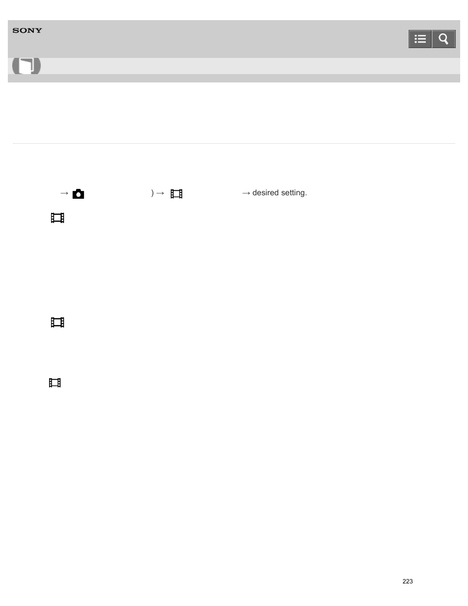 Record setting (movie), Help guide | Sony ILCE-6000 User Manual | Page 228 / 458