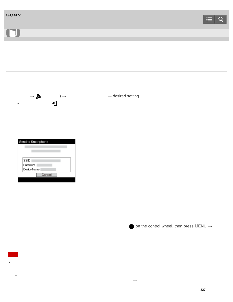 Send to smartphone, Help guide | Sony ILCE-6000 User Manual | Page 332 / 458