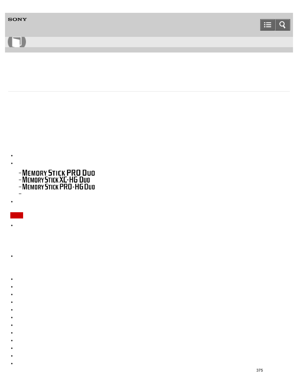 Memory card, Help guide | Sony ILCE-6000 User Manual | Page 380 / 458