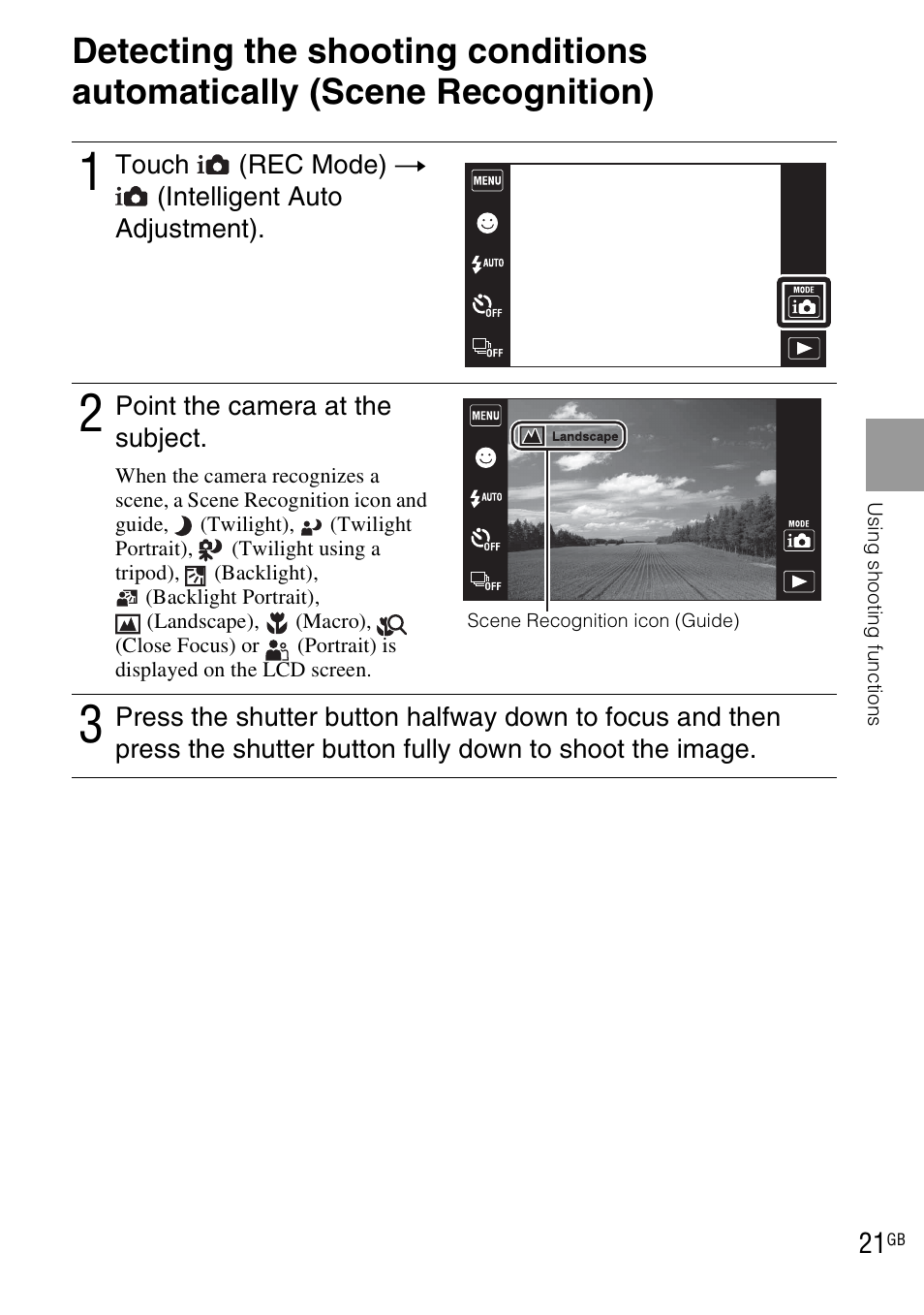 Sony DSC-TX1 User Manual | Page 21 / 116