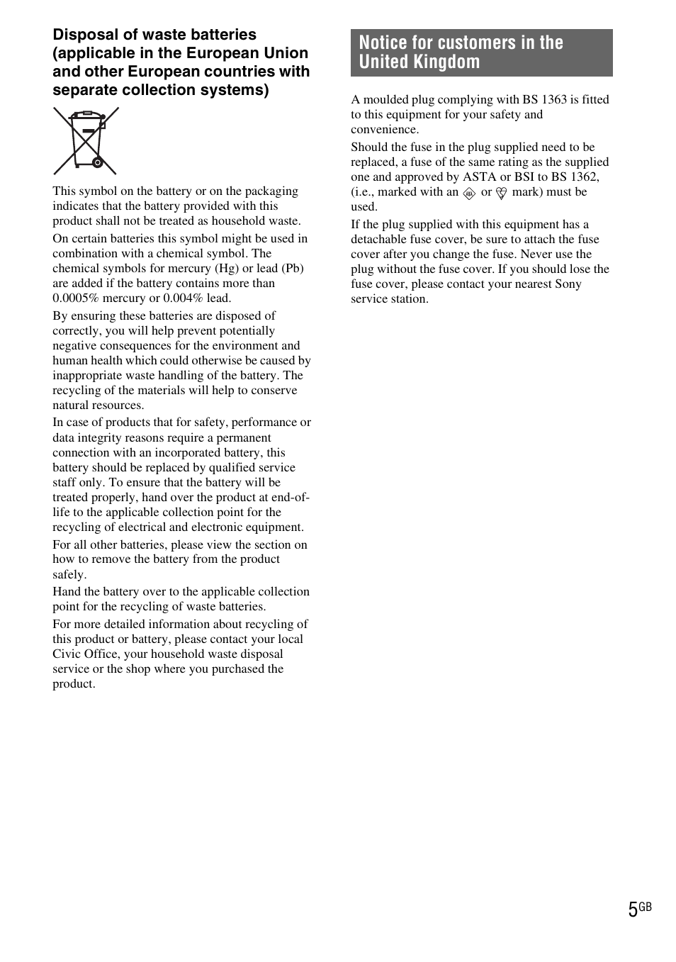 Notice for customers in the united kingdom | Sony DSC-TX1 User Manual | Page 5 / 116