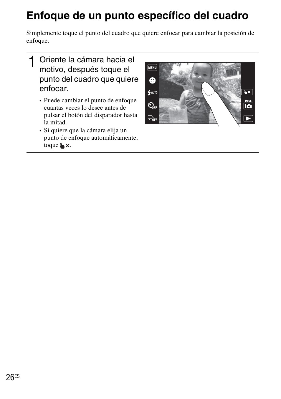 Enfoque de un punto específico del cuadro | Sony DSC-TX1 User Manual | Page 84 / 116