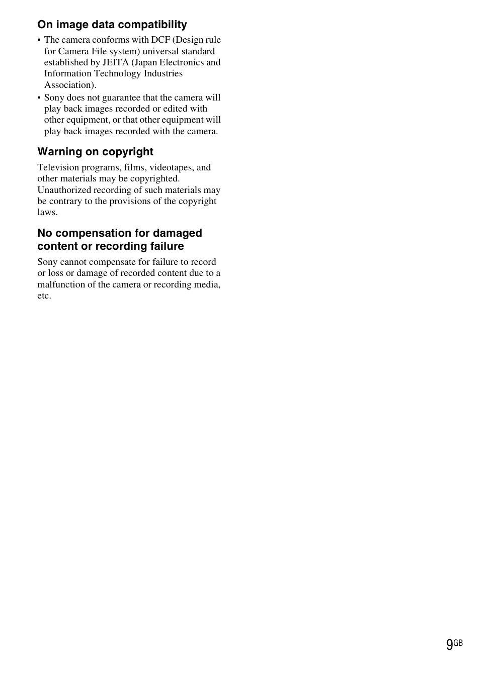 Sony DSC-TX1 User Manual | Page 9 / 116