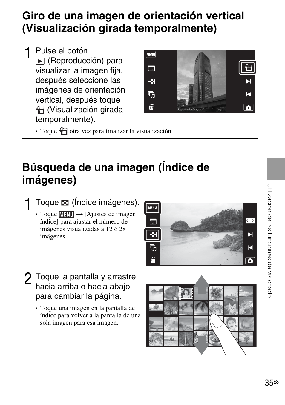 Búsqueda de una imagen (índice de imágenes) | Sony DSC-TX1 User Manual | Page 93 / 116