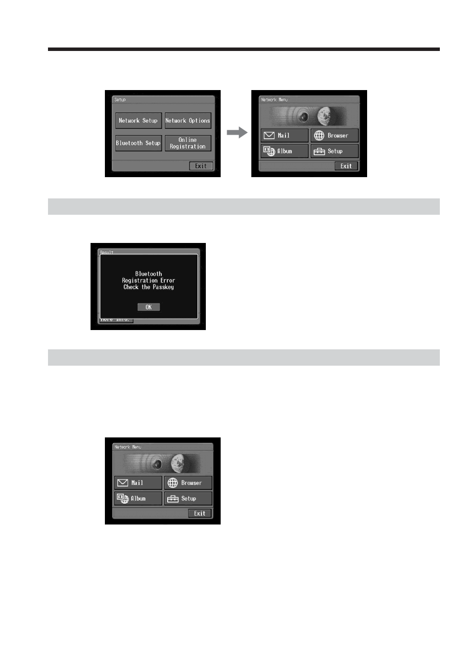 When the registration has failed, Displaying information on your camcorder | Sony DCR-IP5 User Manual | Page 24 / 124
