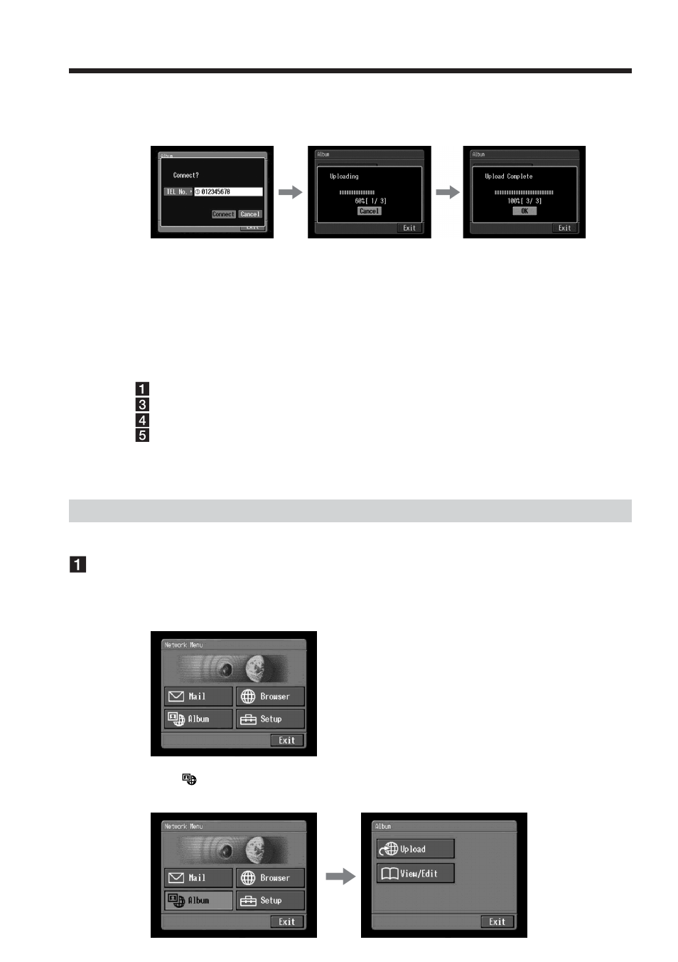 Viewing or editing your album on the web | Sony DCR-IP5 User Manual | Page 52 / 124