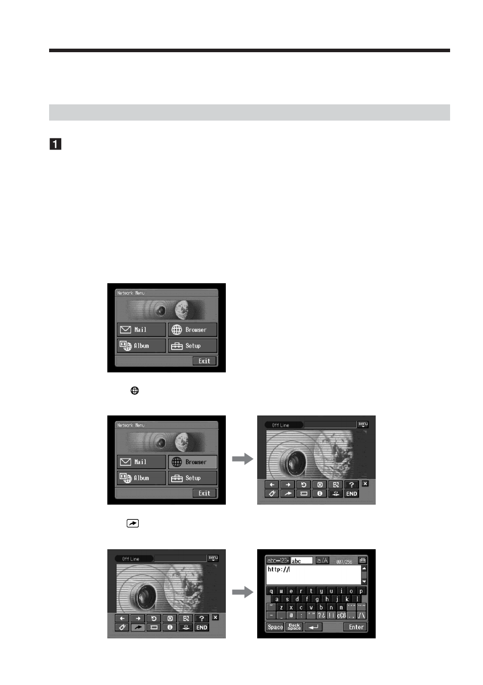 Viewing web pages | Sony DCR-IP5 User Manual | Page 82 / 124