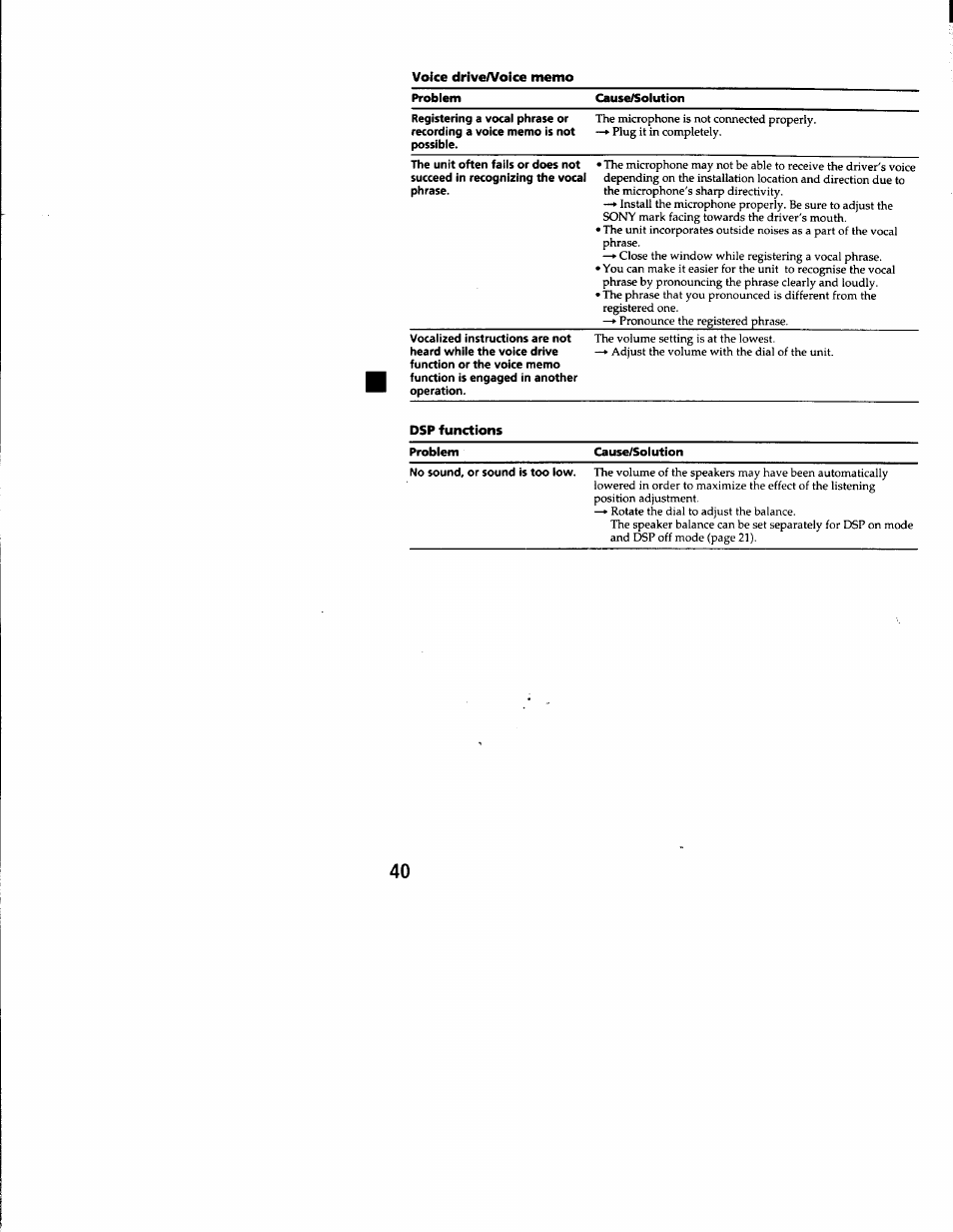Voice drive/voice memo | Sony CDX-C8850 User Manual | Page 40 / 52