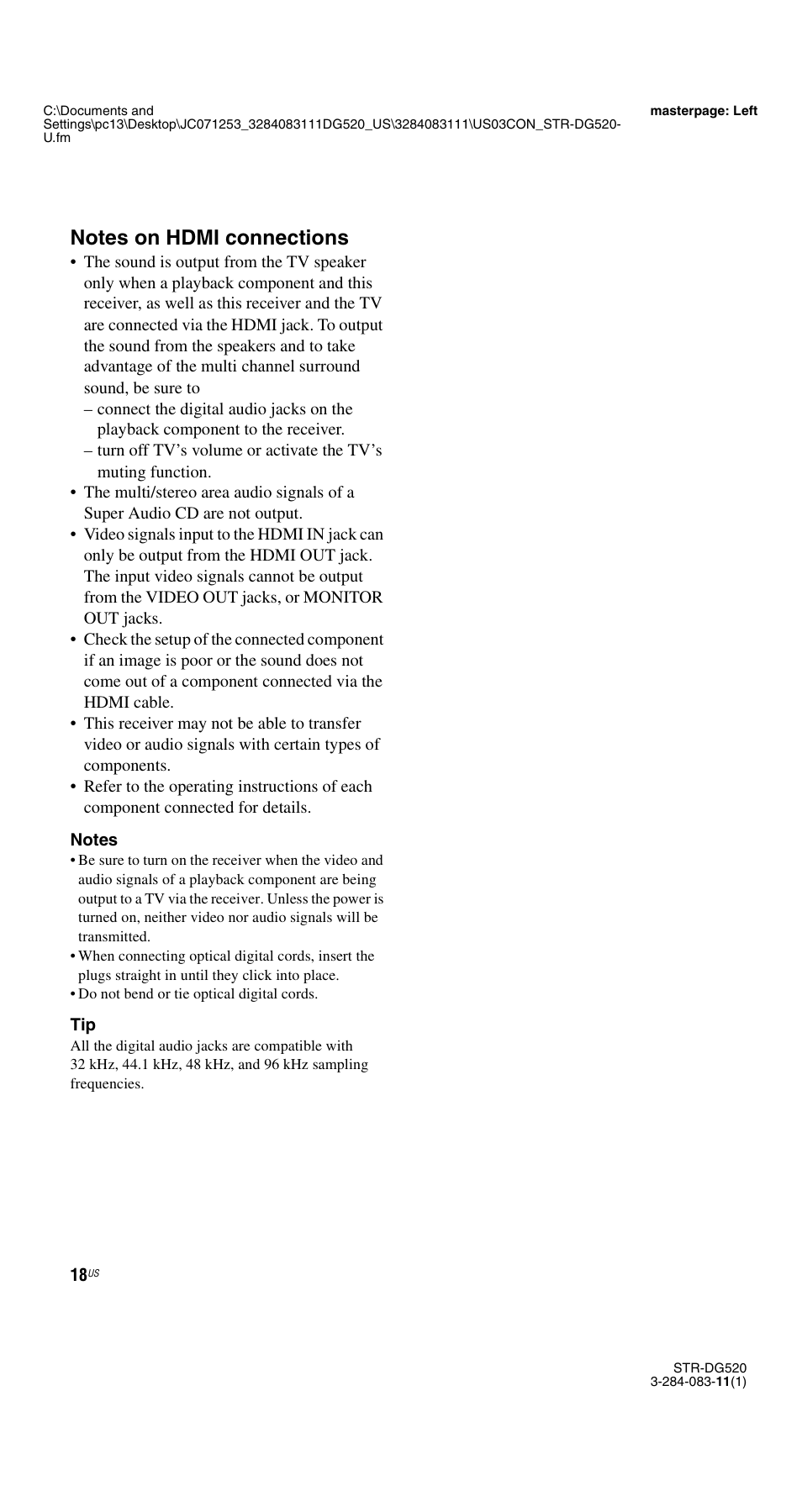 Sony STR-DG520 User Manual | Page 18 / 64