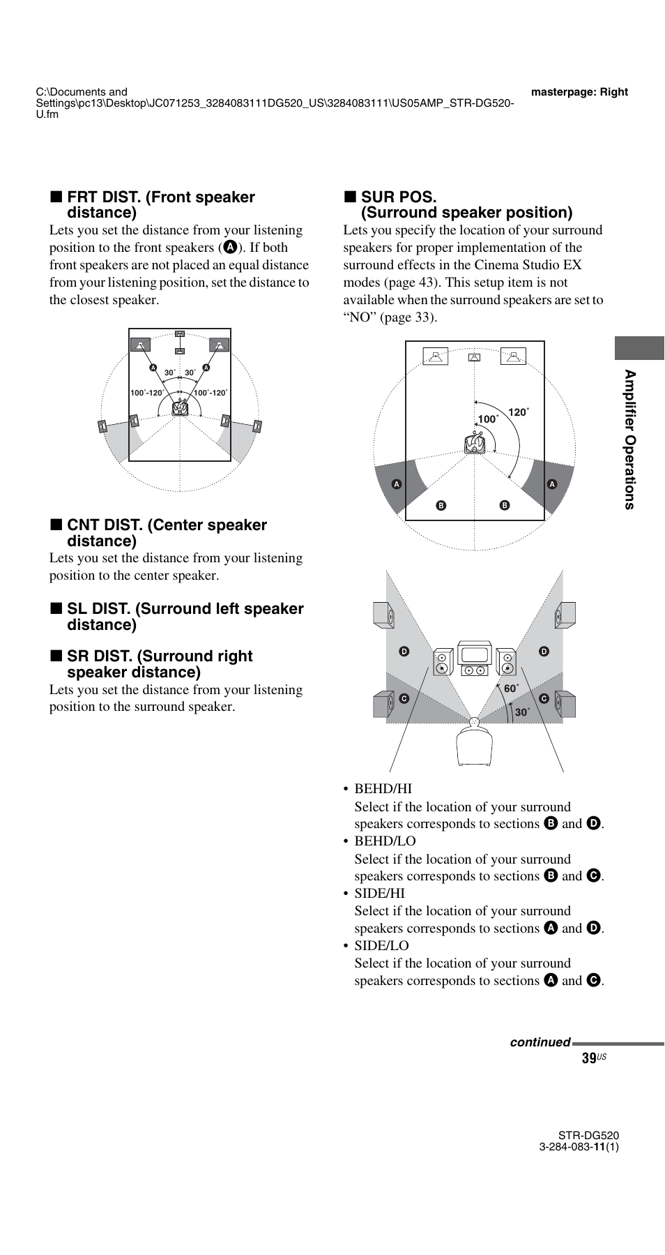 Sony STR-DG520 User Manual | Page 39 / 64