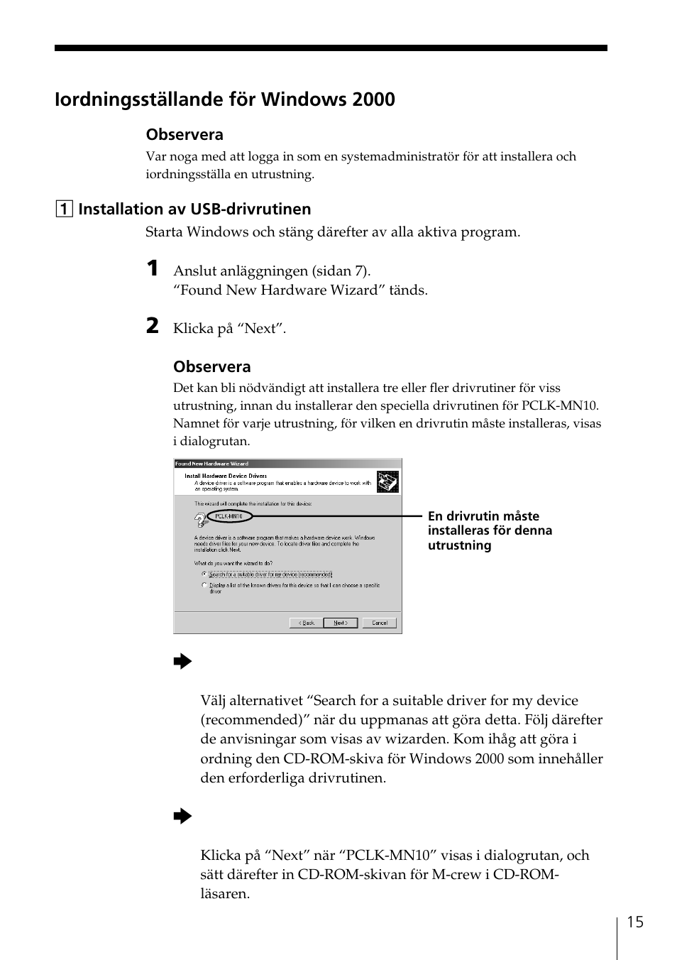 Iordningsställande för windows 2000 | Sony NAS-CZ1 User Manual | Page 165 / 241