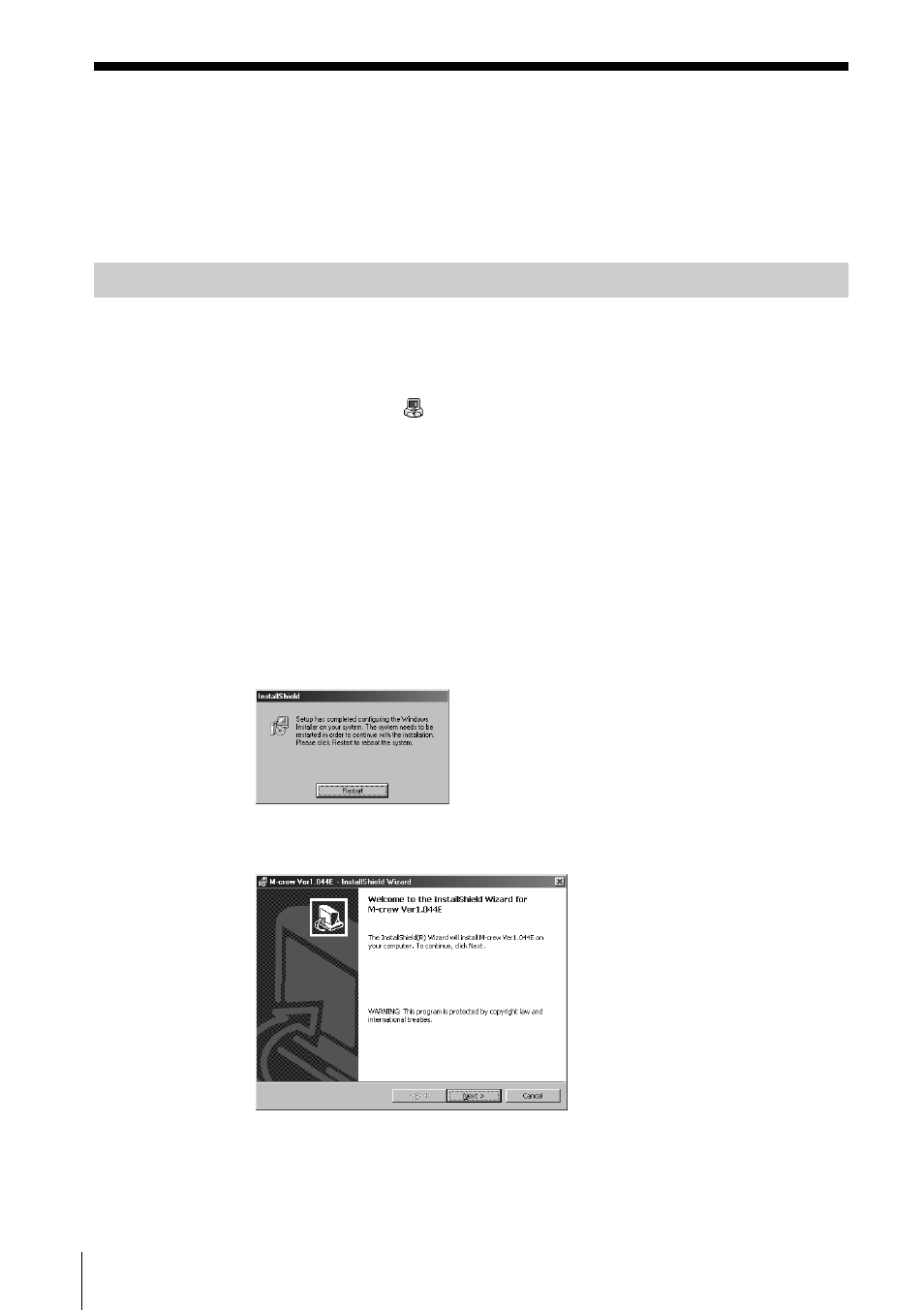 Installing the software, Installing m-crew | Sony NAS-CZ1 User Manual | Page 22 / 241