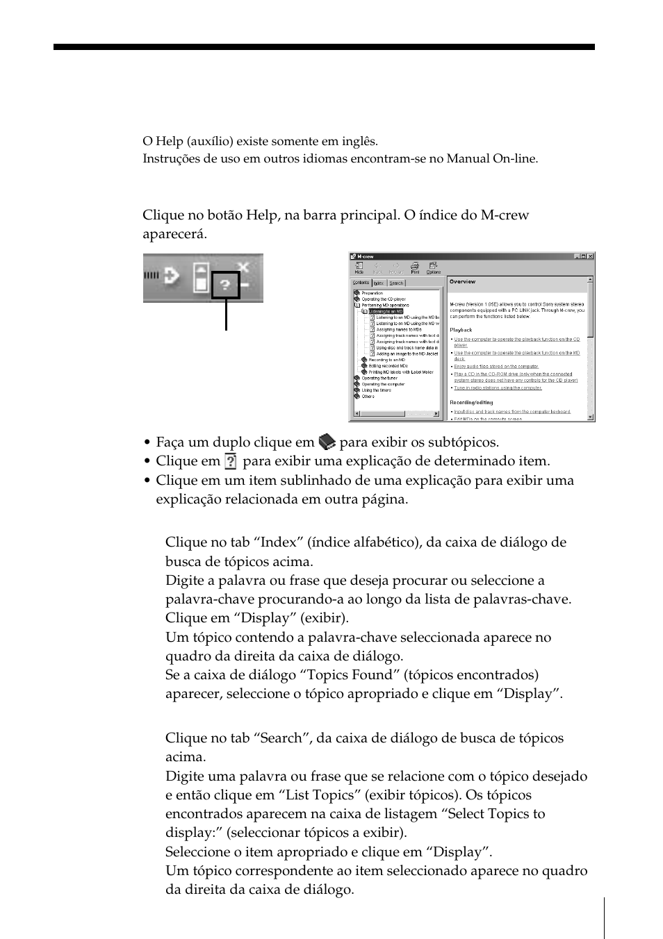 Utilização do help | Sony NAS-CZ1 User Manual | Page 239 / 241