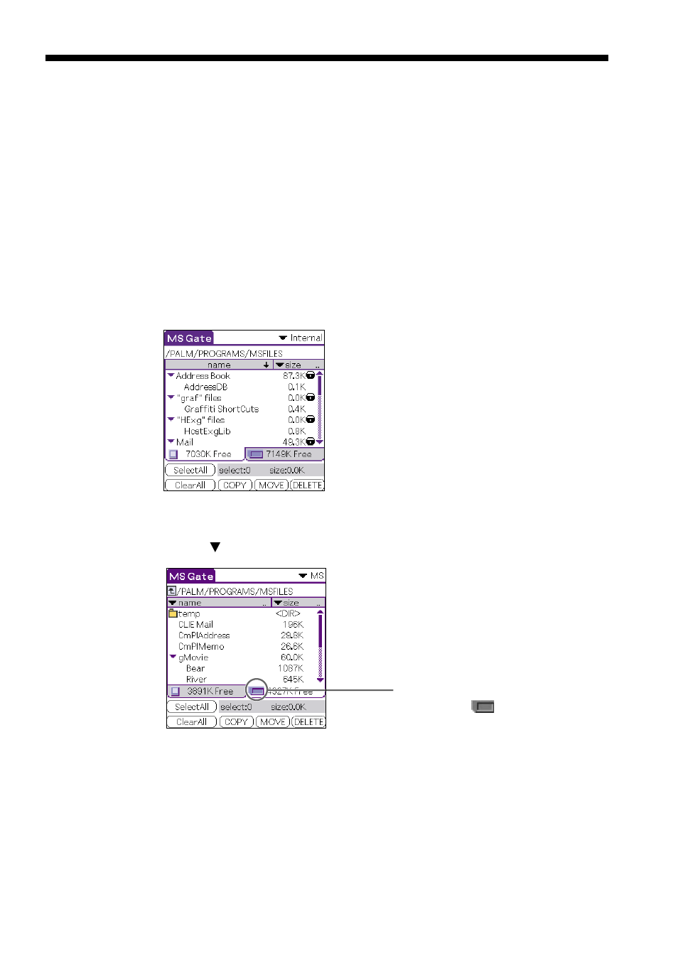 Deleting data in the memory stick media | Sony PEG-N710C User Manual | Page 12 / 16