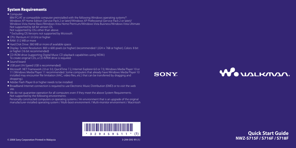 Sony NWZ-S716FBNC User Manual | 16 pages