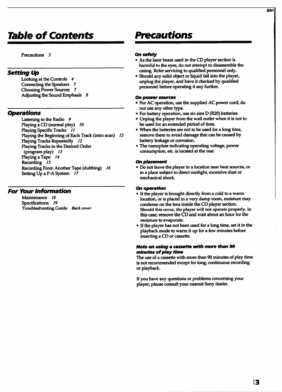 Sony CFD-550 User Manual | Page 3 / 20