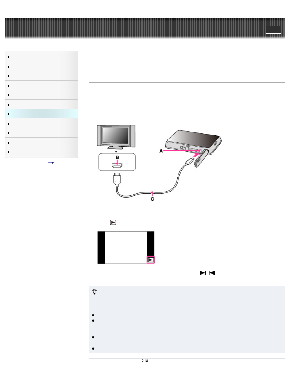 Cyber-shot user guide | Sony DSC-TX200V User Manual | Page 218 / 281