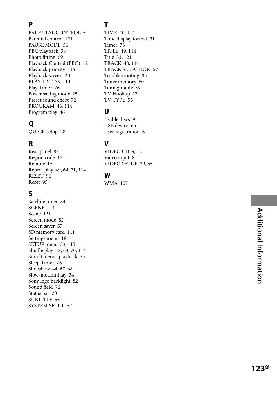 Additional i nf or ma tion | Sony WHG-SLK1I User Manual | Page 123 / 127