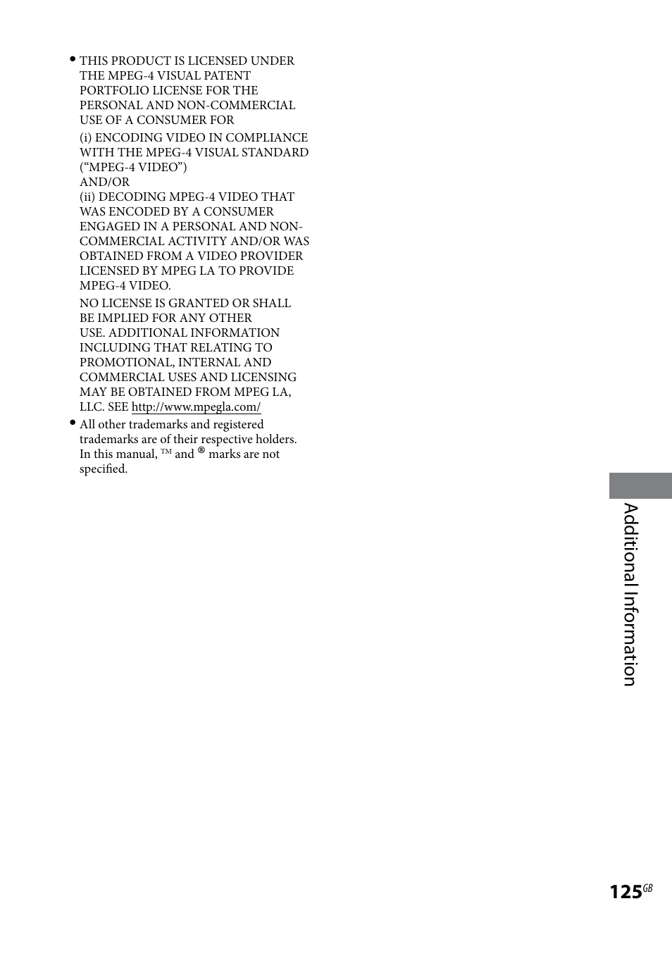 Additional i nf or ma tion | Sony WHG-SLK1I User Manual | Page 125 / 127
