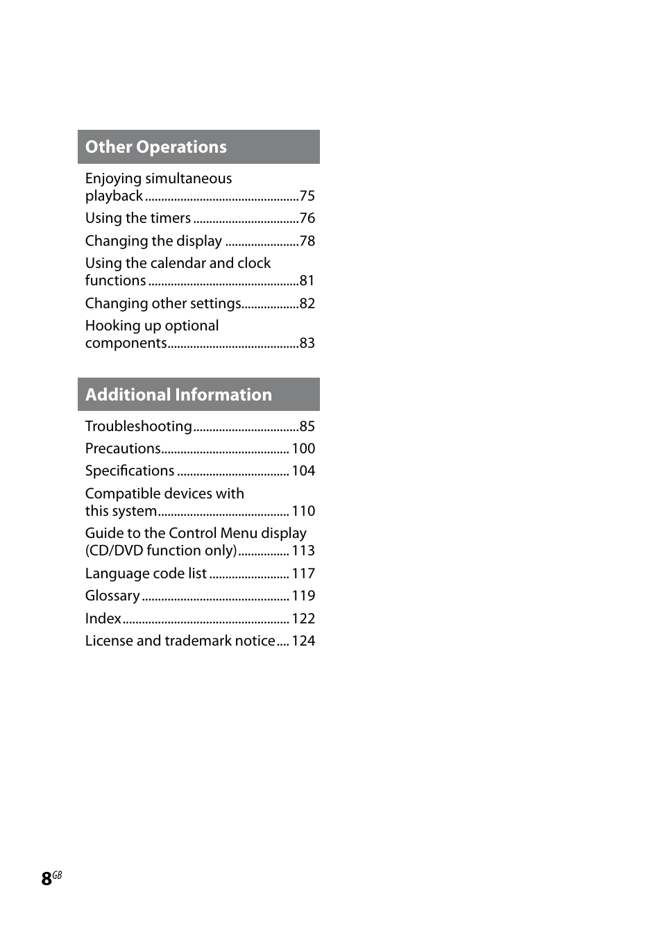 Sony WHG-SLK1I User Manual | Page 8 / 127